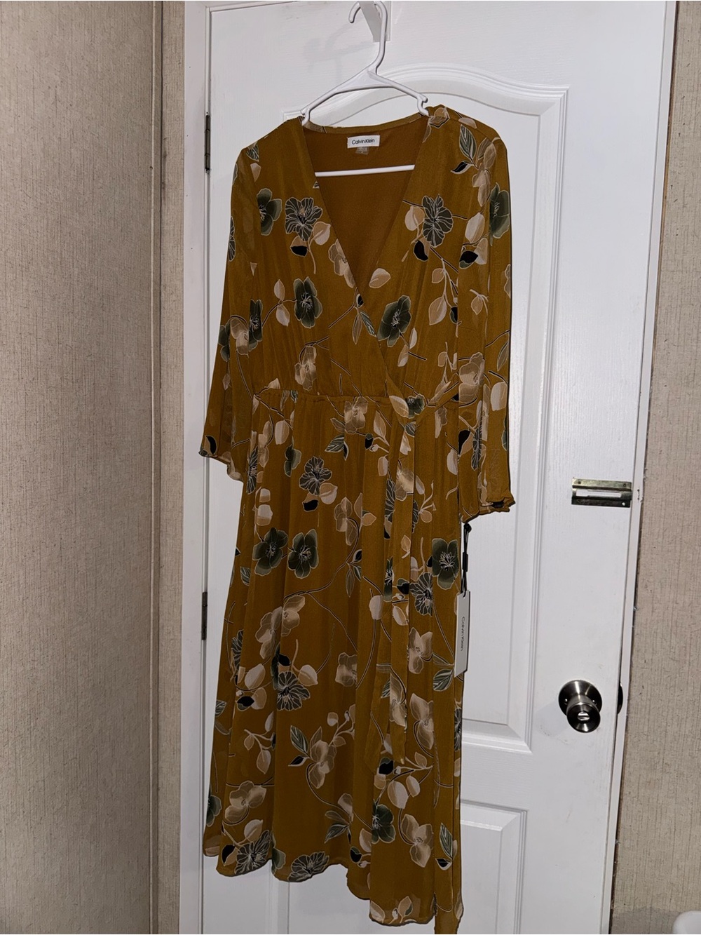 Calvin Klein Mustard Floral  Dress